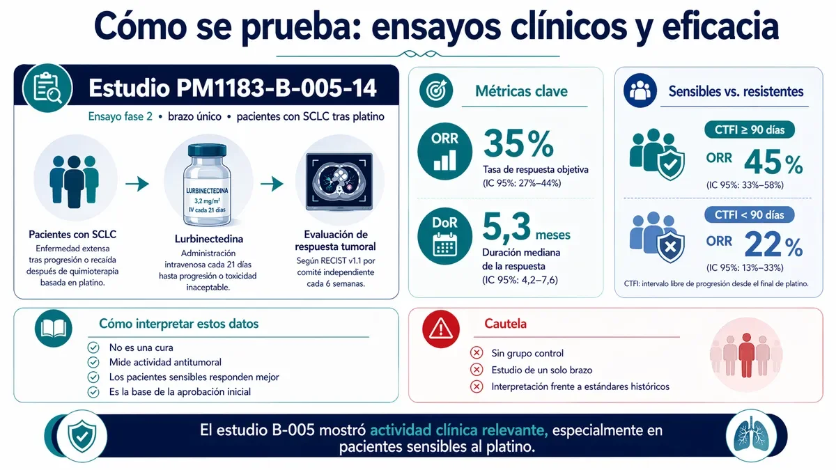 Resultados del estudio clínico PM1183-B-005-14 para Zepzelca.